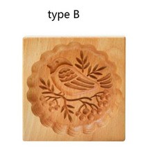 나무 케이크 베이킹 도구 과자 메이커 달 케이크 금형 DIY 쿠키 금형 커터, type B