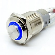 QN16-F2-11/B 16파이 방수 메탈 푸쉬 버튼 스위치 LED PUSH BUTTON SWTICH QIANNIAN, 락 타입(신호 유지), 12V, 1개
