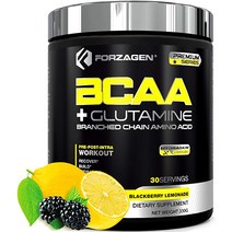 Forzagen BCAA 파우더 및 글루타민 30회분 분지쇄 아미노산 운동 후 회복 빌드 수분 공급 4가지 맛블랙베리 레모네이드, [02] 블루 래즈