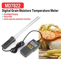 곡물 수분 측정기디지털 곡물 수분 측정기 MD7822 LCD 온도계 습도 물 습기 감지기 밀 옥수수 쌀 테스터, 한개옵션0