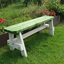 옛날 레트로 엔틱 빈티지 야외용 놀이터 공원 정원 미니 평 벤치 의자, 1800mm 블루/화이트