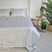 친환경 냉감 인견 4온스 여름 이불 정전기방지 쿨링 패드 스프레드, 화이트, 쿨링 인견 퀸 사이즈 이불 만