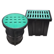 PVC 오수받이 세트 뚜껑 하수구 집수조 집수정 빗물, G 600X1000원형