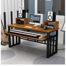 건반 키보드 책상 미디데스크 미디 전자 피아노 테이블 작곡 뮤지션, 180x60x83 블랙랙+오크받침장
