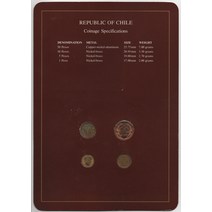 프랭클린 우편 동전 커버 칠레 1981-1984 4개 기념주화 기념동전 희귀주화 대박기원선물