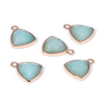 호랑이 목걸이 면 처리 된 삼각형 모양 펜 던 트 자연 돌 매력 노란색 눈 옥수 Amazonite 여자 쥬얼리 만들기