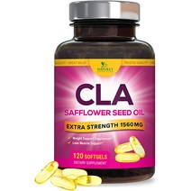 CLA 1560 mg - Extra Strength Lean Muscle ampamp Energy Support Supplement 비 GMO 잇꽃 오일의 활성 공액 리놀레산 알약, [02] 120개(1팩)