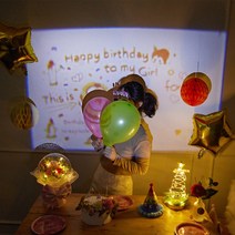 미니빔 프로젝터 홈파티 생일파티+필름 1개, Girl birthday_풍경3