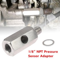 자동차 차량용 게이지 스테인레스 스틸 1/8 "BSPT 오일 압력 센서 티 어댑터 NPT 게이지 T-피스 자동, 한개옵션0