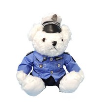 승무원인형 대한항공인형 애착인형 기장 경찰인형, 5.30cm - 白色警察熊