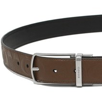 COACH Skinny Buckle Cut To Size Reversible Dress Belt 32 Mm 91309 Silver/Dark Saddle Black