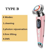 셀룰라이트 마사지기 고주파 스킨 케어 레드 블루 라이트 테라피 마사지 기계 얼굴 EMS 미세 전류 미용기구 스파 리프트 타이트닝 회춘, Type B pink