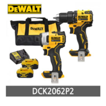 JC자재백화점 디월트 DCK2062P2 +십자비트 서비스 충전 임팩 해머드릴 콤보세트 20v 5.0Ah, 1 배터리 세트