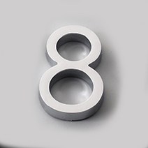 led 메뉴판 광고판 라이트패널 3d 집 번호 야외 숫자 표지판 60mm 부동 집 편지 문 알파벳 홈 야외 블랙 번호 주소 명판, 8실버