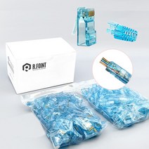 [R.FOINT] 알포인트 RF-C6RJ45-EZ CAT.6 RJ-45(100개)/락부트포함 관통형 이지커넥터, 혼합색상, 1개