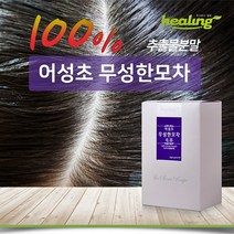 힐링 100% 어성초분말 50스틱 가루 풍성한모발 하수오 자소엽 비타민나무열매 페퍼민트 녹차 어성초샴푸 면역력 두피마사지 유통기한 23년 03월 08일, 0.4g