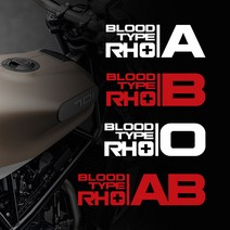 혈액형 블러드 헬멧 스티커 오토바이 차량용 데칼, S스몰, 흰색
