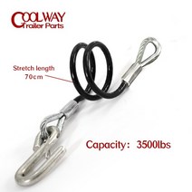 트레일러 안전 케이블 스프링 체인 로프 3500LBS 2 S 후크 용량 스트레치 길이 70cm, 한개옵션0