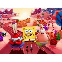 스폰지밥 뚱이 보석십자수 깐깐징어 집게사장 애니메이션 캐릭터즈 일러스트 캔버스형 원형비즈 아크릴페인팅 새집 꾸미기 집들이 선물 수공예 DIY키트 14종 액자미포함 티레오, 우정사진 십자수14번, 60*80CM