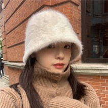 언니닷컴 앙고라 버킷햇 2color 여성 겨울 여자 코디 벙거지