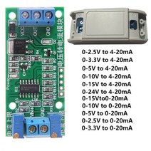 0-2.5V 0-3.3V 0-5V 0-10V 0-15V 0-24V ~ 0 -20mA/4 -20mA 전압-전류 모듈 전류 송신기 신호 변환기 모듈 215373, 0-5V to 0-20mA215373