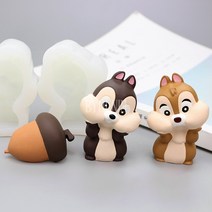 칩앤데일 다람쥐 실리콘 몰드 2D 2종 석고방향제 만들기 DIY, 데일