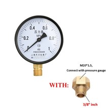 매니폴드 게이지 압력 물/공기 진공 100mm 다이얼 가스 물 범용 미터 스레드 M20 x 1.5 단위 Mpa, [14] 0Mpa, [03] With 3-8 적응er
