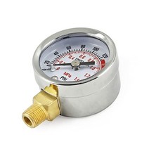BokWin 0.3cm(1/8인치) NPT 0-200 Psi 에어 탱크 압력 게이지 5.1cm(2인치) 교체용 게이지 1개 물 가스 오일 673792, Air Tank Pressure Gauge