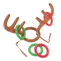 1 Pc Christmas Inflatable Reindeer Antler Ring Hat Toss Game Xmas Holiday Party Fun Supplies Toys, Antlers