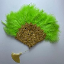 큰 크기 디자인 아프리카 오렌지 깃털 팬 숙 녀 웨딩 신부 더블 사이드 나이지리아 꽃 Handfan 너슬 부채, [01] 35cmx45cm, double side 33