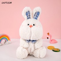 CNTCSM 하그 시리즈 뽀글이 장난감 피규어 토끼 돼지 곰돌이 인형 소프트 쿠션 인형 선물, 흰색 토끼를 앉히다, 53센티