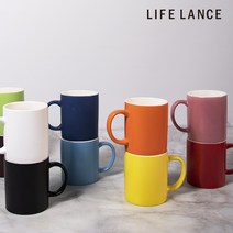 라이프란스 베이직 투톤 무지 무광 머그컵 도자기 북유럽 360ml, 오렌지