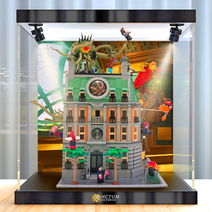 레고 쇼케이스 생텀 76218 호환 생토럼 아크릴 케이스 수납 방진 수납함 장식장 진열장, 프리미엄 베이스 + 배경, 35x35x35cm