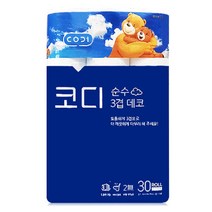 코디순수데코 3겹30롤 고급화장지 휴지 30m 개업이사 선물용
