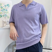 남성 남자 반팔 여름 니트 티셔츠 데일리 캐주얼 빅사이즈 큰사이즈 컬러 무지 베이직 카라 니트티