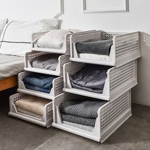 접이식 슬라이딩 적층형 수납트레이 폴딩 리빙박스 옷 주방 욕실 다용도정리 보관함, L(높은형)