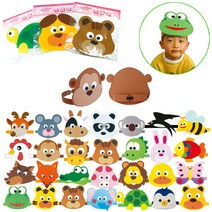 [동화오피스] 청양 펠트머리띠 동물 40종 - 역할놀이 인형극, 별