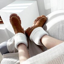 [바보사랑] 여자 롤업 미들숏 기장조절 양털 세무 부츠