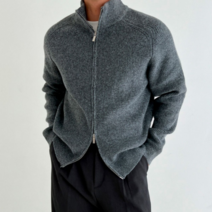 하프넥 집업니트