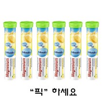 [당일출고] 미볼리스 마그네슘 발포비타민 20정 6개 Mivolis Magnesium Brausetabletten 6set, 1개, 82g