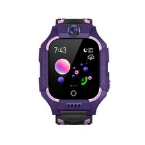 Aubess Q19 아이 스마트워치 SOS 카메라 Smartwatch 전화 음성 게임 손전등 알람 시계 원격 모니터 2 그램, 05 purple Deep WP