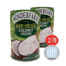 베트남 NUOC COT DUA 원더팜 코코넛 크림 COCONUT CREAM 2개 행주증정, 400ml, 1개