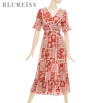 [블루레이스] 페이즐리V넥티어드롱원피스_BJM1OP3561