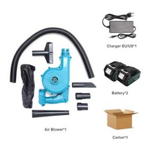 목공집진기 집진기 소형집진기 20000RPM Cordless Electric Air Blower 2 In 1 Vacuum Cleannig Blowing amp Suction Lea, 2 Battery 1Charger+미국, 없음