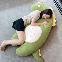 공룡 베개 인형 소녀 잠자는 인형 침대 다리 긴 큰 흰색 거위 큰 봉제 인형, 녹색 공룡, 1 미터