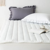 시어서커 여름 모기기피 누빔 침대 매트리스 밴딩 패드 SS 사이즈, 시이서커 그린베이지