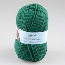 자이언트얀 뜨개질 Tprpyn 1pc 50g 100m 우유 면화 원사 혼합 소모사 크로 원사 무지개 라인 스레드 니트 diy, 91 크리스마스 그린