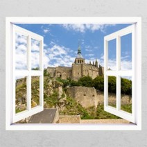 아트박스/꾸밈 ij227-여행지에서의하루_창문그림액자_뮤럴시트지, A타입-내부창문형