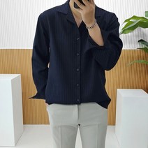 로니제이 남자 오버핏 폴리 스판 구김적은 오픈카라셔츠