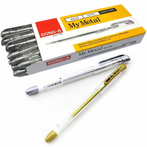 동아 마이메탈 0.7 볼펜 1타 12개입 금색 은색, 금색(낱개 1개)